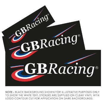 White GBRacing Stickers - 4, 6 & 8inch